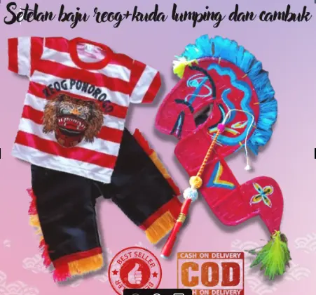 Set baju reog dan jaranan kuda lumping+cambuk Fashion 5