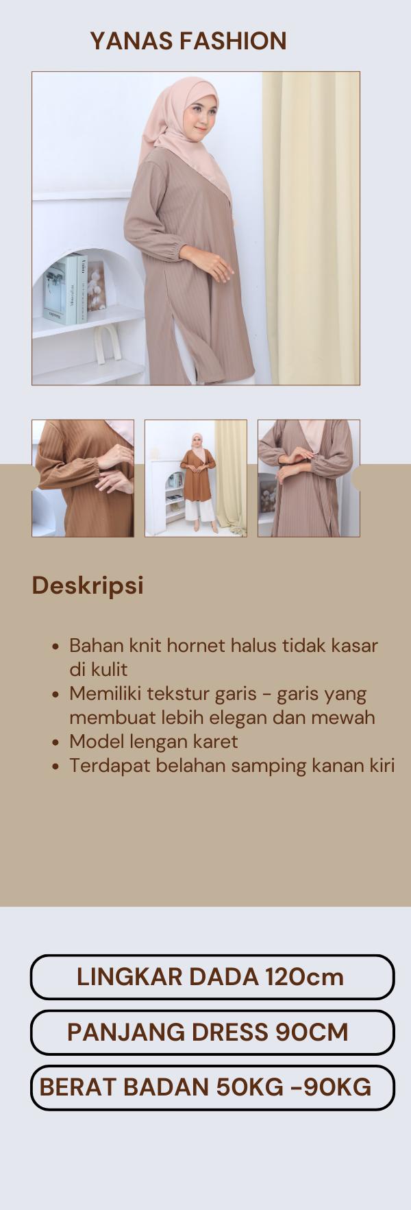 Product Introduction of Mera tunik knit model terbaru lebaran mewah - belah samping 1