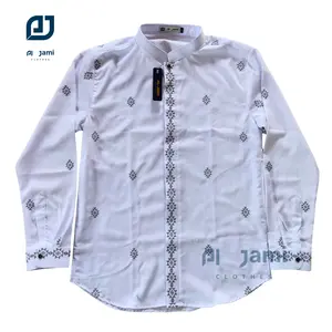 AL JAMI - HAMZAH kemeja koko pria muslim sultan premium full motif bordir trending lengan panjang manset katun toyobo Premium Mewah umroh/haji SEO