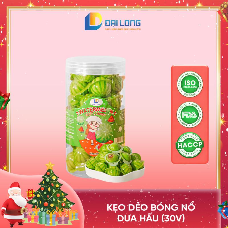   Hộp 30 viên  Kẹo Dẻo Bóng Nổ Dưa Hấu ĐẠI LONG NOEL Thơm Ngon Khó Cưỡng Thức Ăn dành cho mọi lứa tuổi Ăn Vặt Candy Snack Food 