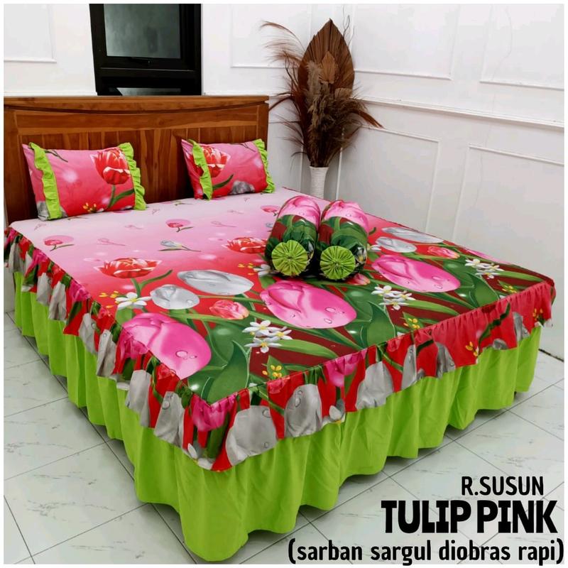 SPREI RUMBAI SUSUN UK.180X200 | SEPREI RUMBAI 180 | SPREI RUMBAI Katun Bunga King Size Karet 8