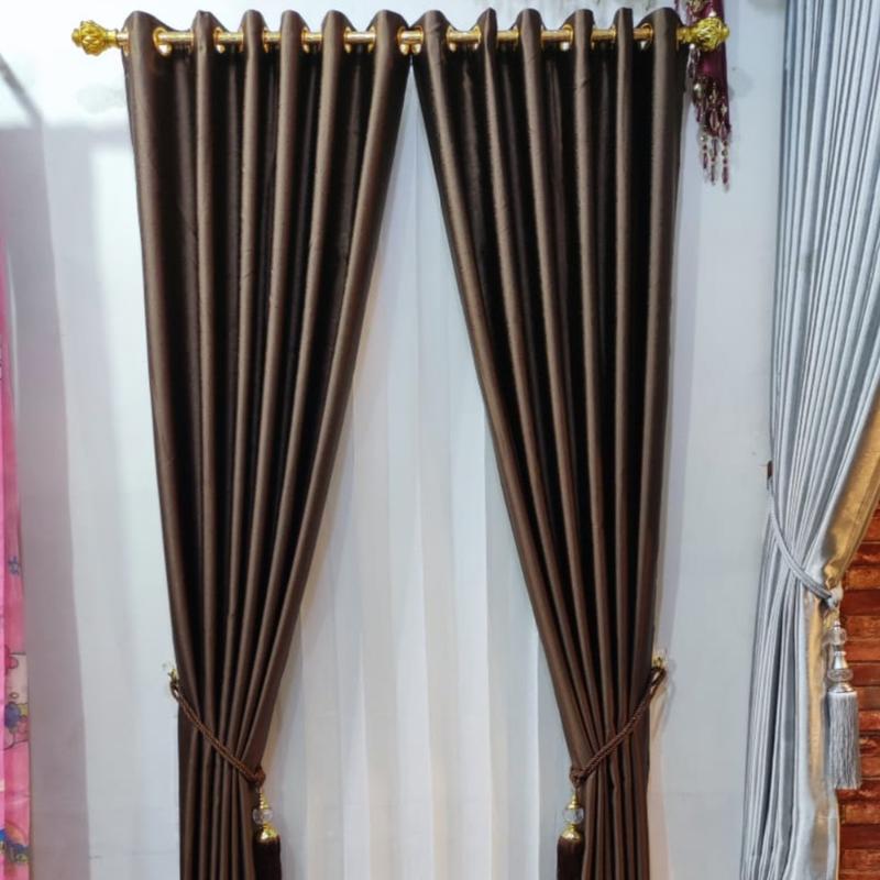 Gorden polos minimalis bahan blackout untuk pintu dan jendela Tali 6