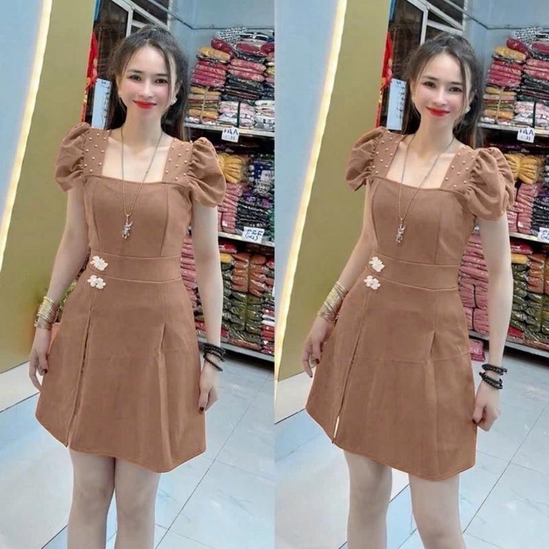 Mã H32 Sét Đầm Kèm Quần Đính Hạt Hai Bên Vai có size từ 42-68kg 3