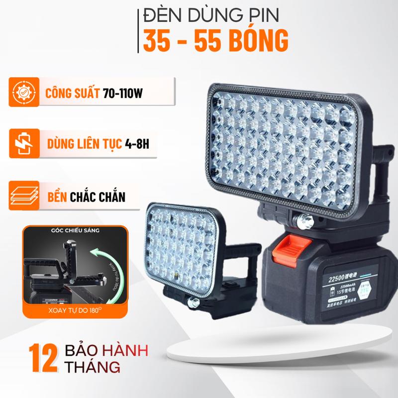 Đèn LED 35-55 Bóng Siêu Sáng Dùng Pin Rời Chân Cắm Phổ Thông Gắn Ngoài Trời Tiện Lợi