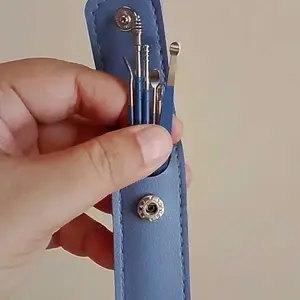 AK 2.00 - Alat Pembersih Telinga dengan Pouch Penyimpanan - Korek Kuping Bahan Stainless