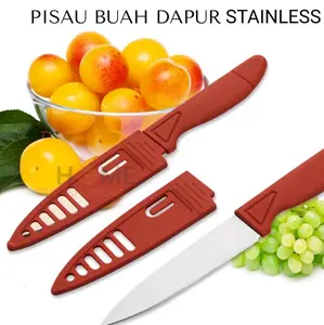 Pisau Dapur Bersarung Pisau Sayur Pisau Buah Pisau Stainless Steel Premium Super Tebal tahan karat Roti Kitchenware pisau daging kecil