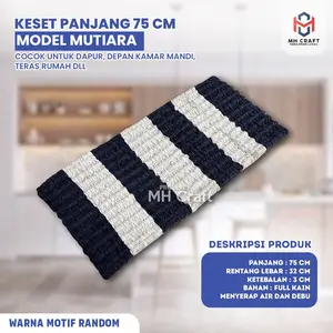 MH Craft Keset Anyam Tebal Panjang 75 Cm Anti Slip Menyerap Air Motif Random Cocok Untuk Dapur & Teras Rumah