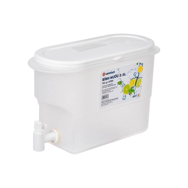 Bình đựng nước có vòi 3,5L để tủ lạnh, đa năng, có nắp đậy 6785 Nhựa Việt Nhật…