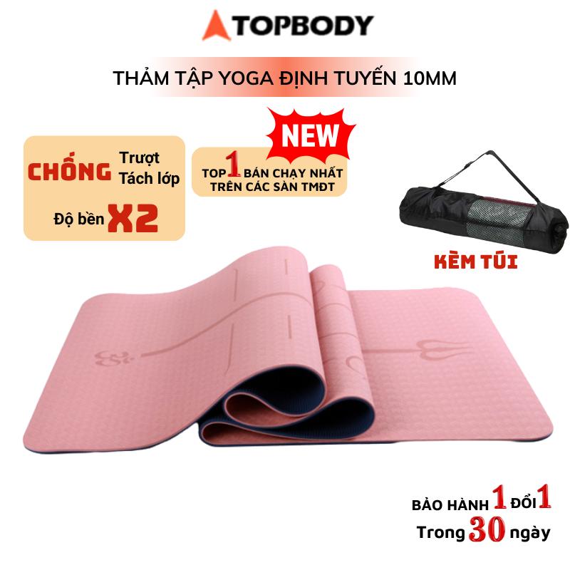 Thảm Tập Yoga Gym Tại Nhà TOPBODY Định Tuyến TPE Cao Cấp 2 Lớp Nam Sport Tập Gym Cao Su