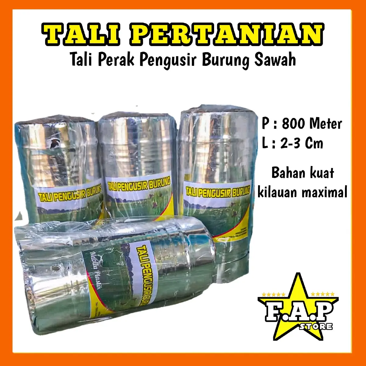 TALI PERAK PERTANIAN PENGUSIR BURUNG PIPIT SAWAH PANJANG 800 METER / BAHAN AWET KILAUAN MAXIMAL
