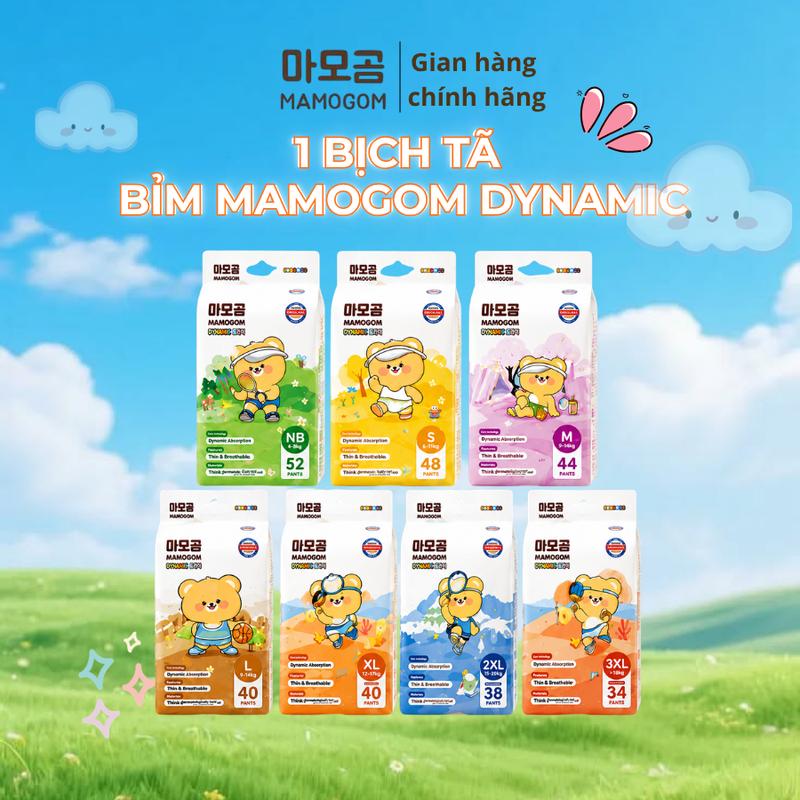Tã Bỉm MAMOGOM Dynamic Đủ Size mềm mại, thấm hút tốt cho bé đến 20kg