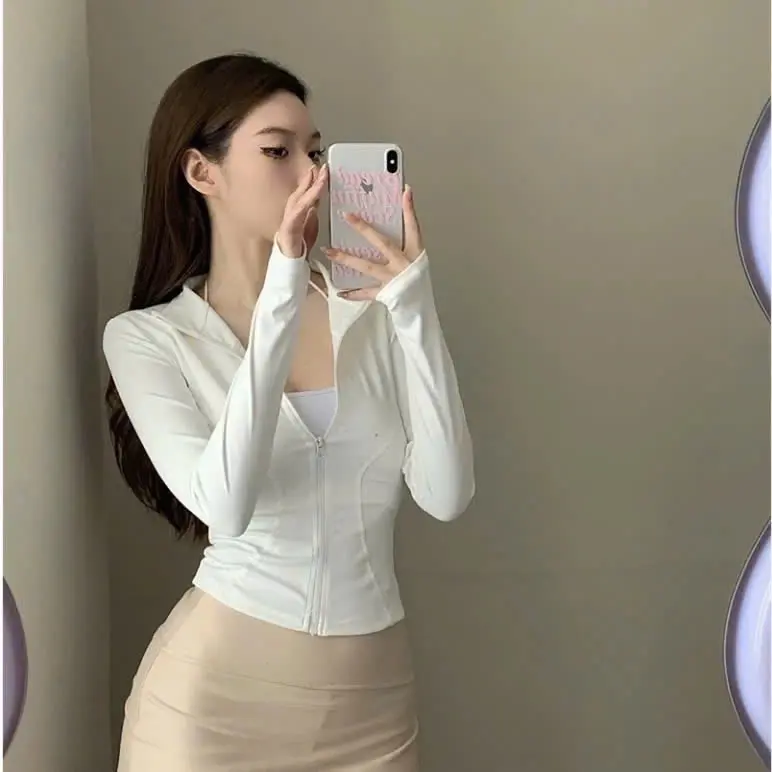 Áo Chống Nắng Nữ, Áo Nắng Nữ, Áo Khoác Chống Nắng Chống Tia Cực Tím UPF 50+ Áo Khoác Thể Thao Nữ Ôm Body Dài Tay Co Dãn 1