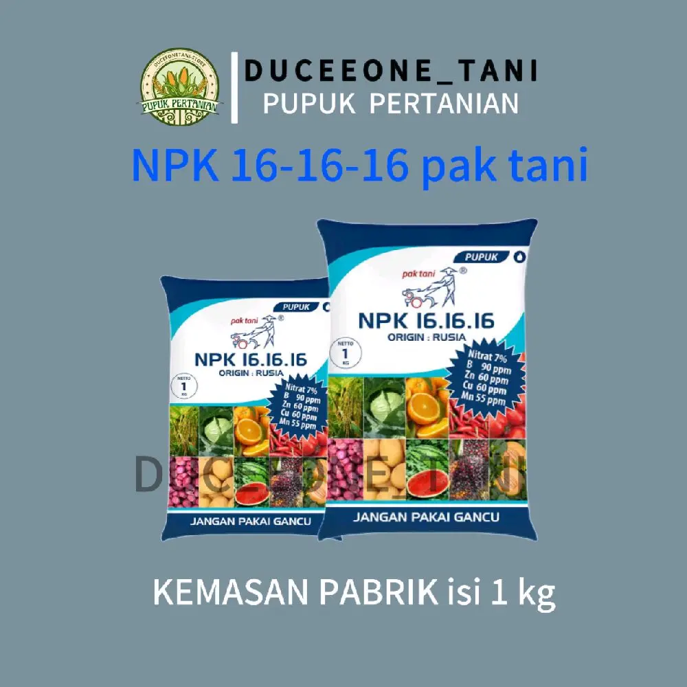 Pupuk Nitrogen NPK Pak Tani 16-16-16 Kemasan 1 kg Original Rusia Bunga Tanaman