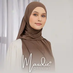 Maudie - Pashmina Jersey Oval Instan - Pasmina Instan Oval Jersy Premium Kerudung Panjang Jilbab Muslim Soft Bahan Tebal Adem Tidak Nerawang