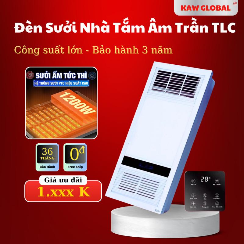  Đèn Sưởi Nhà Tắm Âm Trần Quạt Sưởi Âm Trần TLC Tích Hợp Đèn Led - Làm Ấm Nhanh Điều Khiển Tự Động Sưởi Ấm Máy Sưởi 