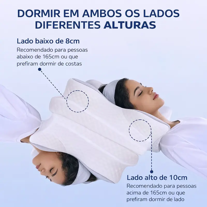 【Abranuv PRO2.0】Travesseiro Cervical ABRANUV, sono confortável, espuma de memória ergonômica sem odor, travesseiro ortopédico, ideal para dormir de lado, de costas e de bruços S-5431 - 7