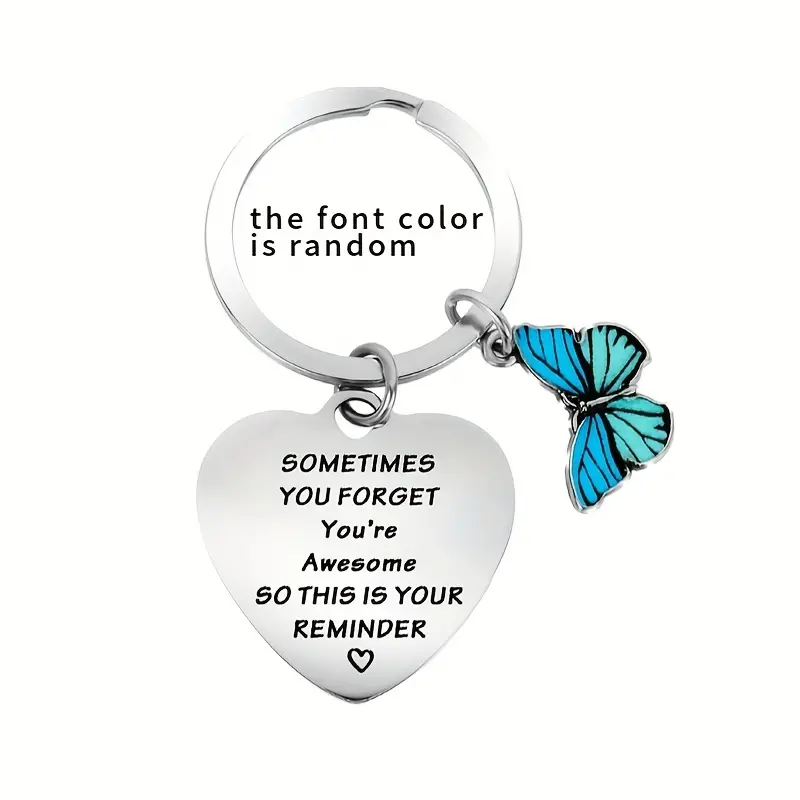 1pc, Inspirational Gifts Keyring For Women, Stainless Steel Motivational Keychain Encouragement Keyring Sometimes You Forget You're Awesome Key Chain Employee Appreciation Gift Coworker Gift Party Favors