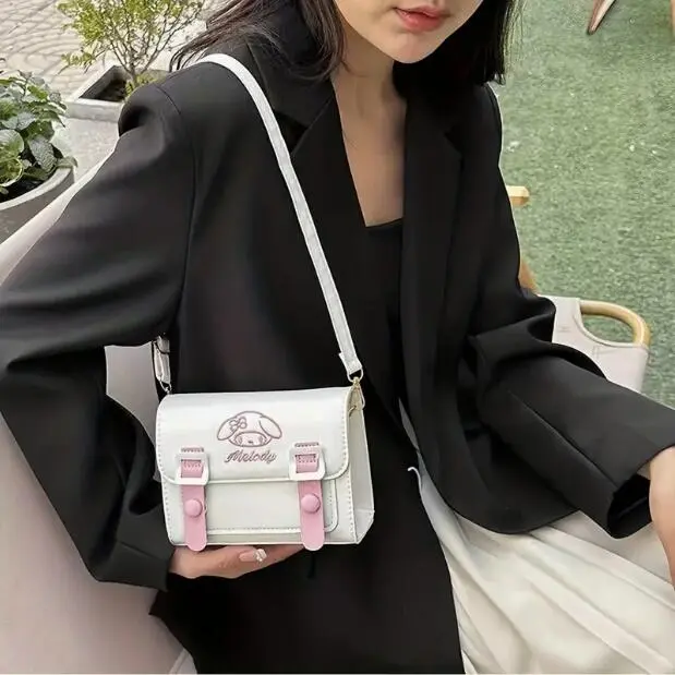 Túi đeo vai, phong cách Cô Gái Dễ Thương Hàn Quốc, túi Hoạt Hình, túi Tote Lolita, túi Đeo Chéo, thích hợp cho học sinh, làm bằng chất liệu PU, hình vuông, túi 3
