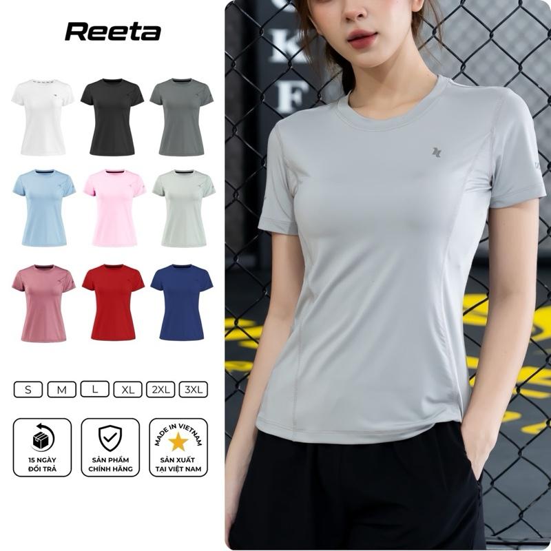 Áo Thể Thao Nữ Ngắn Tay Cổ Tròn Reeta Tập Gym Yoga Reeta Vải Mềm Mịn Chống Nhăn Co Giãn 4 Chiều Thoáng Khí - A3003