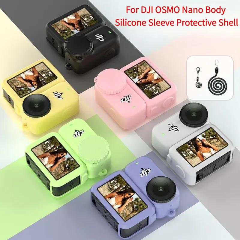 Vỏ bảo vệ silicone cho thân ngón tay DJI OSMO Nano kèm nắp ống kính, dây chống thất lạc và vỏ chống rơi – dành cho máy quay hành động