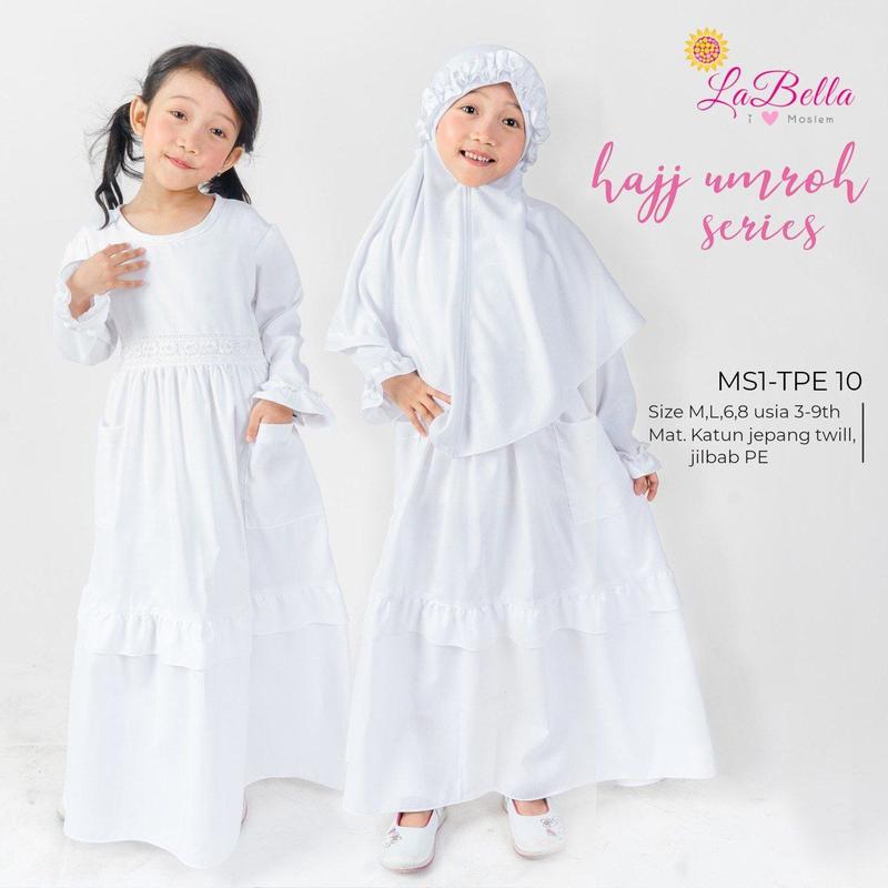 Baju Gamis Anak Tsabita gamis anak usia 4 5 6 8  10 thn  muslim pesta Bruklat kombinasi tutu  mewah Putih Dress Lebaran Remaja Wanita Syari Maxi Maxi Syari Kondangan Dewasa Kulot 7