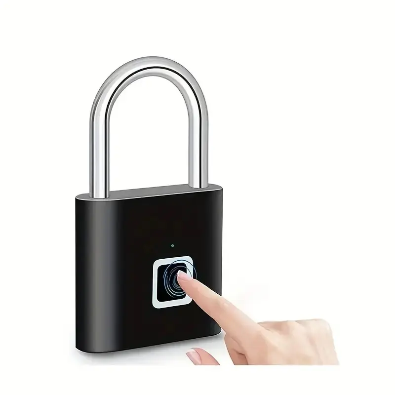 Fingerprint Lock Keyless Waterproof Anti-Theft Smart Lock Fingerprint Padlock Zinc Alloy Intelligent Safety Electronic DoorLock Smart Fingerprint Padlock Usb Fast Charging