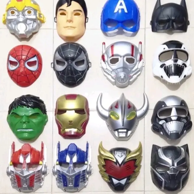 topeng krakter ultramen/ power ranger / bumblebee/ hulk/ transformer / spidermen / star wars / kapten amerika/ batman topeng