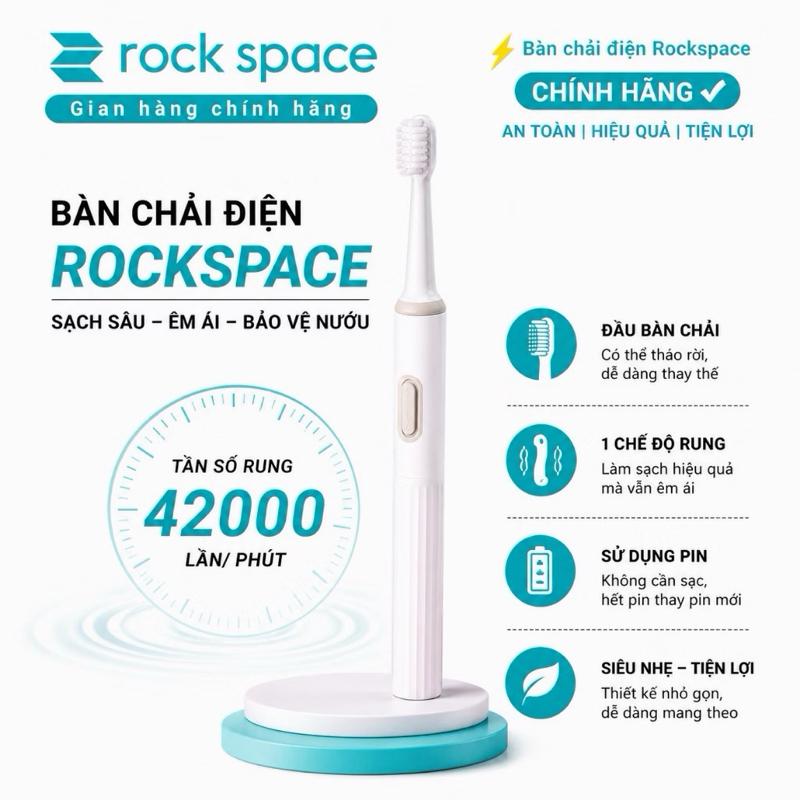 Rock Bàn Chải Rockspace Sạch Sâu - Ẩm Ái - Bảo Vệ Nướu Kích Thước Nhỏ Gọn Trọng Lượng Nhẹ Thiết Kế Tối Ưu Chống Nước IPX7