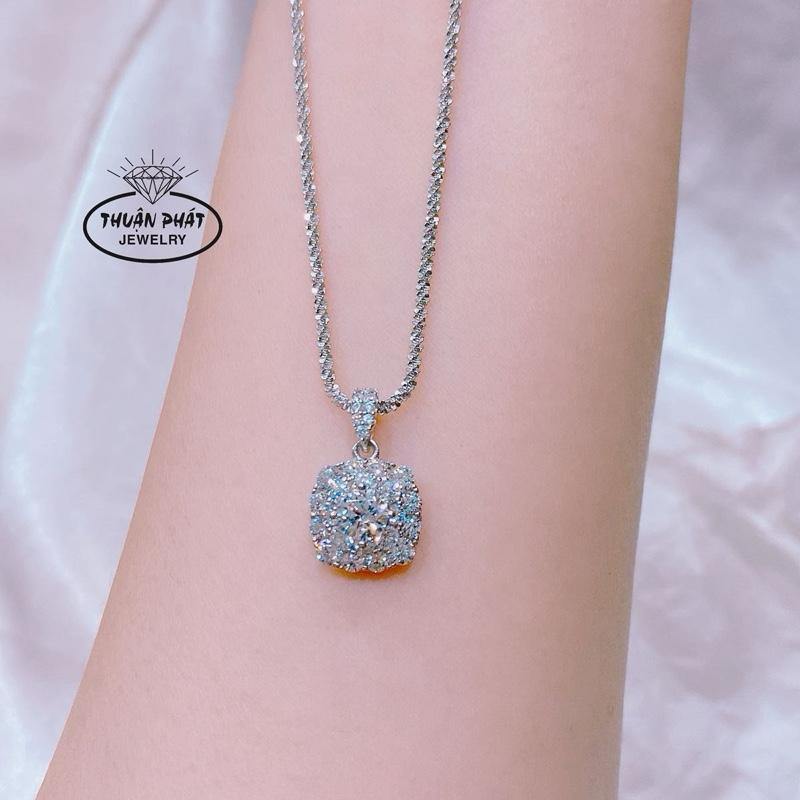 Phụ Kiện Dây Chuyền Nữ D071M0166 Mì Xù 1li5 Với Mặt Vuông Đeo Cổ Siêu Xinh Trang Sức Bạc Ý Xi Kim - Bạc Thuận Phát