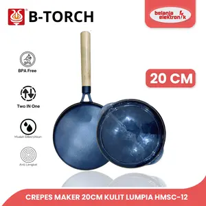 B-TORCH CREPES MAKER 20 CM WAJAN WALIK CETAKAN KULIT LUMPIA HMSC-12 HITAM