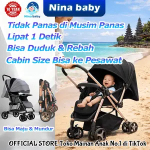【Bisa COD】Nina Baby Stroller Bayi Lipat Cepat - Anti Panas Bisa 2 Arah Roda Anti Getar | Usia 0-6 Tahun | Garansi 1 Tahun Stroller Baby Bisa 2 Arah Kereta Dorong Bayi  stroller bayi lipat perlengkapan bayi Roda hamperslebaran bingkisanlebaran hampers