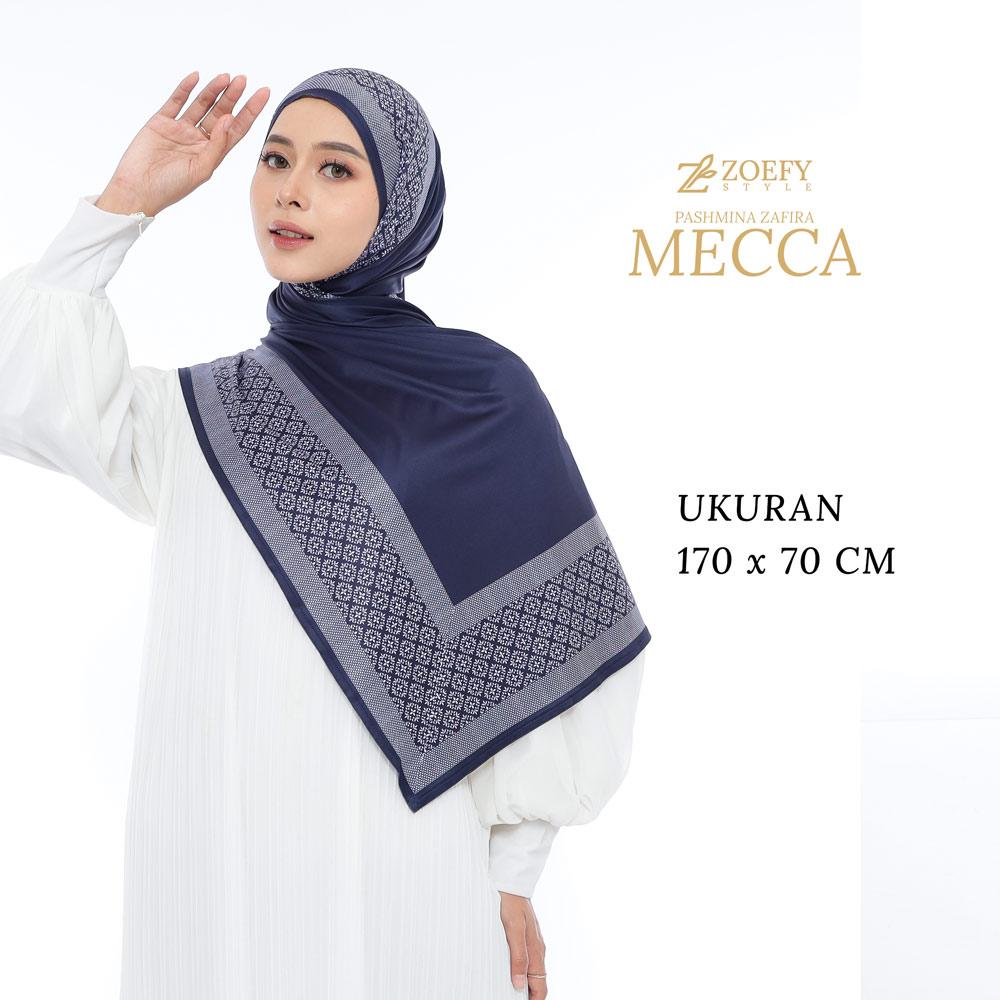 Zoefy - Pashmina Mecca Zafira Series | Pashmina Turki Printing Motif Arab Jersey 170x70