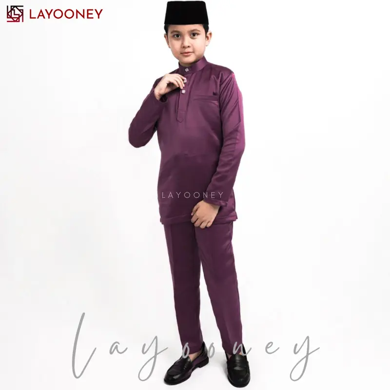 Layooney Baju Kurung Melayu Teluk Belanga Anak Laki Laki Setelan Pakaian Koko Muslim Cowok Cekak Musang Adat Malaysia 2