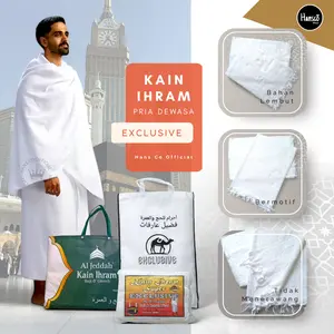 Kain Ihram Pria Dewasa Exclusive Tanpa Jahitan | Perlengkapan Haji dan Umroh | Hansco
