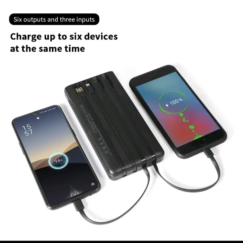 power Bank 24000 mAh.6 output 3 input with LED. Baterai 4