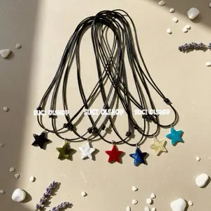 KALUNG TALI KOREA BANDUL BINTANG WARNA Y2K || KALUNG CHOKER PRIA DAN WANITA (WARNA WARNI)