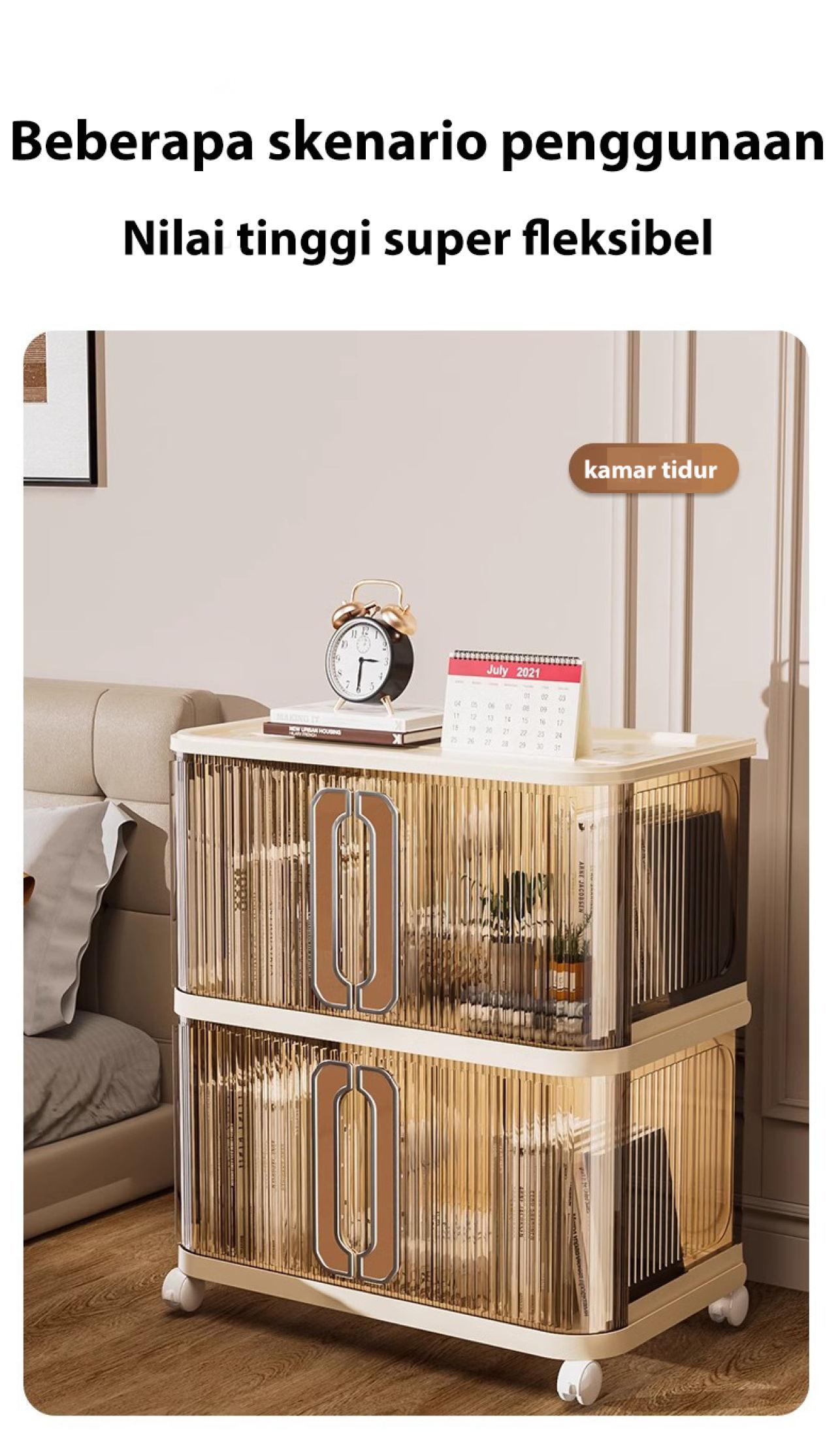 [COD 24h shipping] Tidy Tribe Lemari Penyimpanan Lipat Plastik -Lipat Besar/Lemari Penyimpanan Mewah Estetika/Rumah Lemari Penyimpanan Serbaguna Lemari/Multi -Lemari Penyimpanan Plastik Lapis dengan Roda dapat dipindahkan dan nyaman