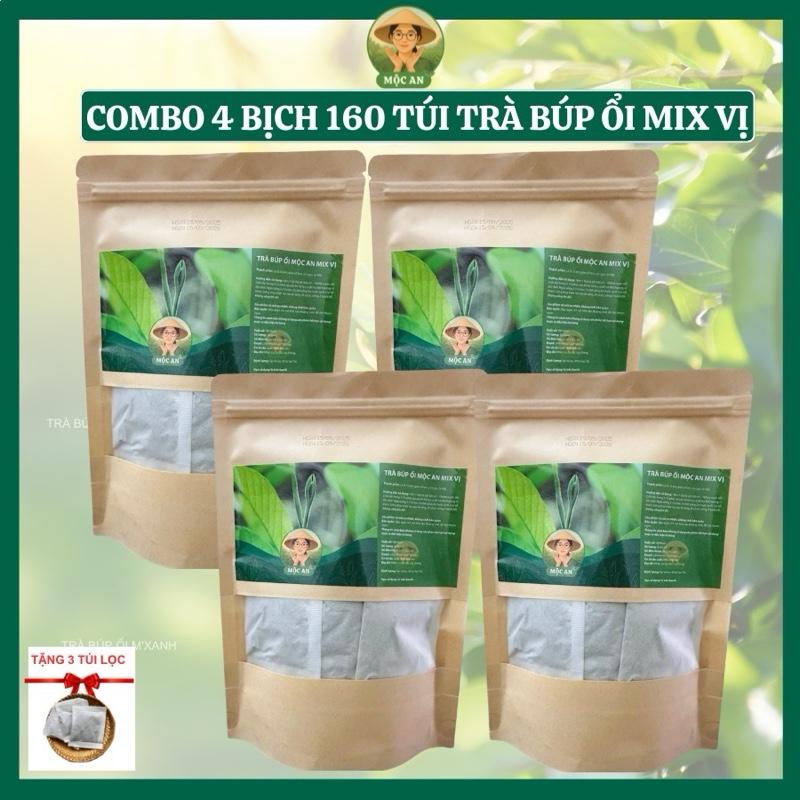 Deal live-Combo4 bịch 160 gói trà mix vị lá ổi lá sen giảo cổ lam cỏ ngọt lá nếp tang 3 tép tra Tea Nước Trà trà lá ổi Chè Chua trà lá ll áổ tea trà