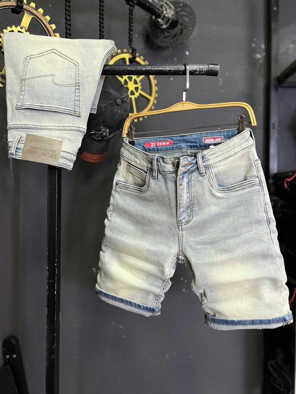 GIÁ MỞ BÁN 3K DENIM Jean Denim Guangzhou-3K1946 Quần Short Jean Nam Màu Xanh Was RETRO Phủ Dơ Mẫu Mới Chi Tiết Như Hình QS2141