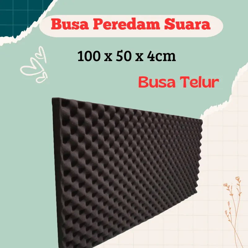 Busa Peredam Suara - Acoustik Foam - Busa Telur Mini - Egg Foam 100 x 50 x 2,7 CM 0