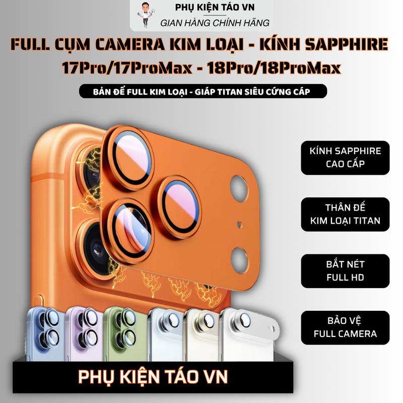 Bảo Vệ Camera Full Kim Loại Cao Cấp - Kính Sapphire Chống Trầy, Chống Va Đập Toàn Diện