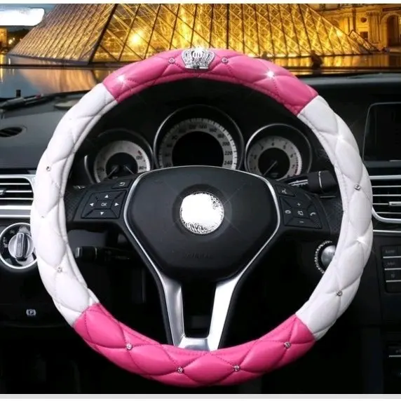Sarung Kemudi Mobil Diamond Crown Car Steering Wheel Cover Sarung Stir Kendaraan 2