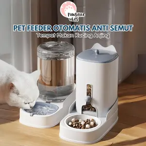 Tempat Makan Kucing Anjing Anti Semut - Pet Feeder Otomatis - Tempat Makan Anjing/Kucing Dispenser Minum Hewan Peliharaan - Pet Water Dispenser Transparan - Automatic Pet Feeder