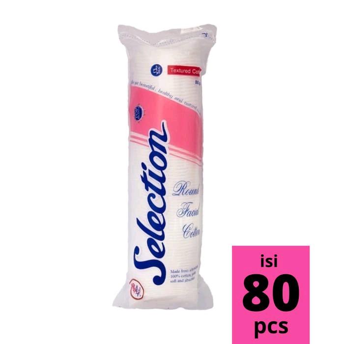 Kapas Selection Round Facial Cotton 80 Sheets - Kapas Kecantikan Pembersih Wajah Bulat 5