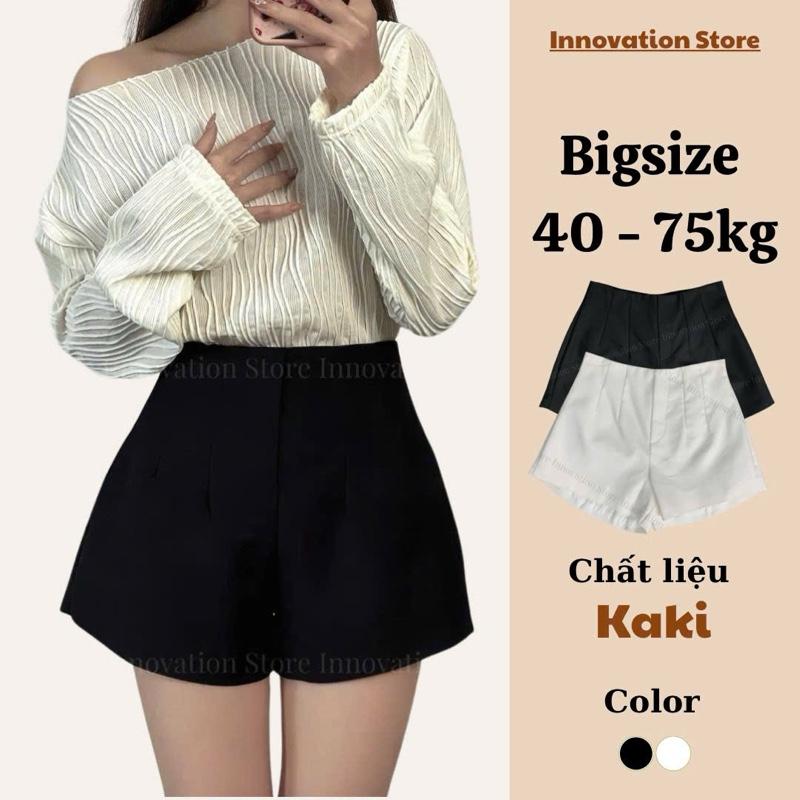 Quần Đùi Nữ, Quần Short 2 Lớp BIG SIZE Cạp Lưng Cao Vải Kaki Giãn Chuẩn Form TA-95 Nữ Pants Women Jean