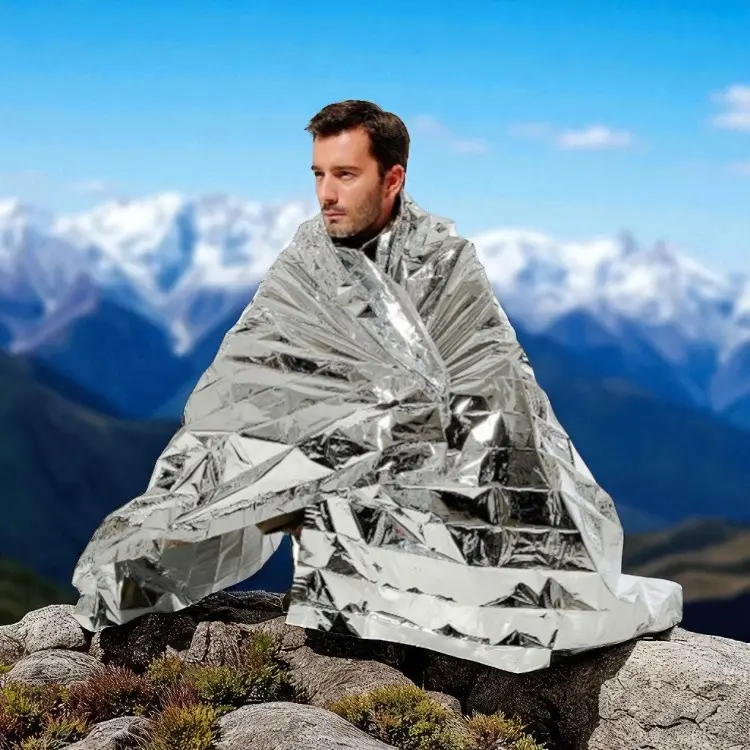 Selimut Darurat Emergency Blanket Thermal 130x210cm - SL03-001 - Silver)