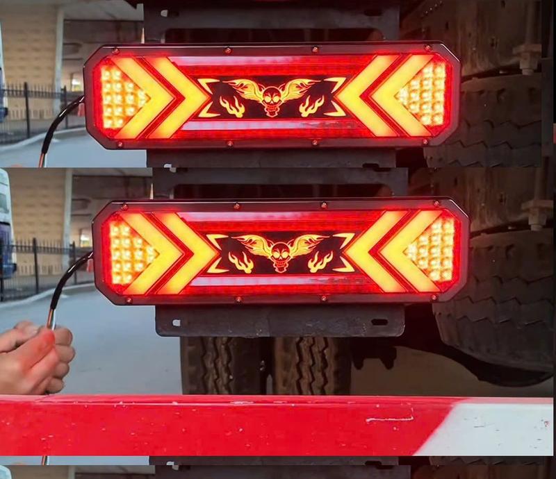 Đôi Led hậu sau đuôi xe tải Led hậu Đầu Lâu Phong Cách điện 24v Phụ Tùng Đèn