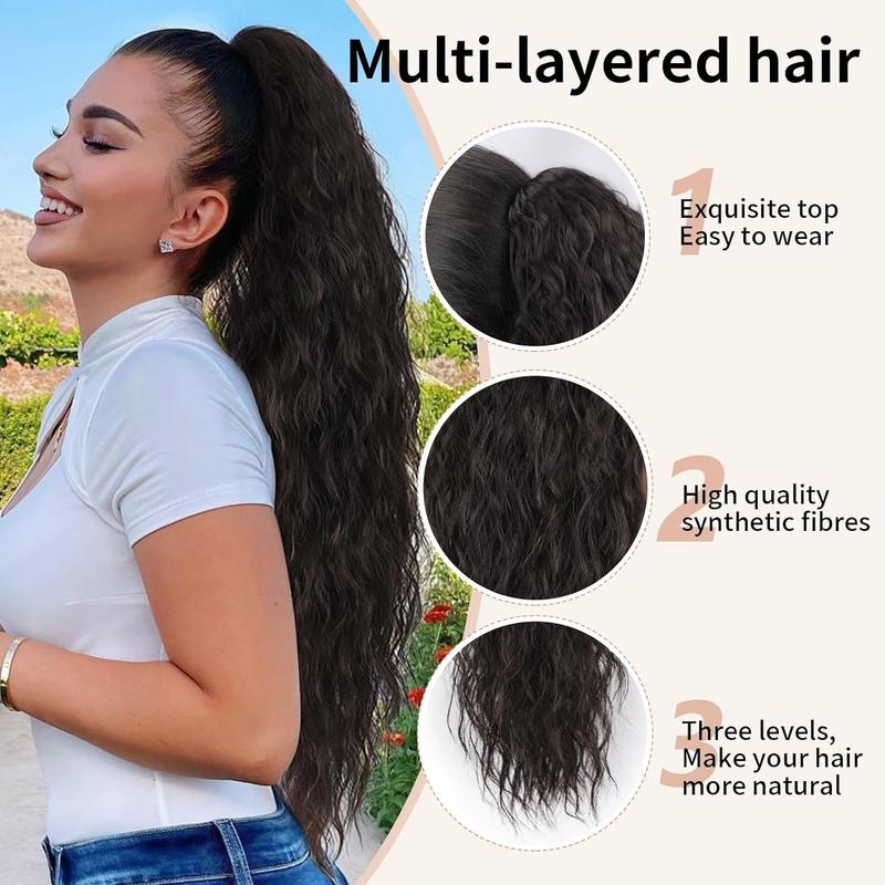 1 pack tiger clip, grab clip, ponytail, water ripple, corn perm, small curly hair, medium long curly hair, 55cm synthetic makeup wig, ponytail 6