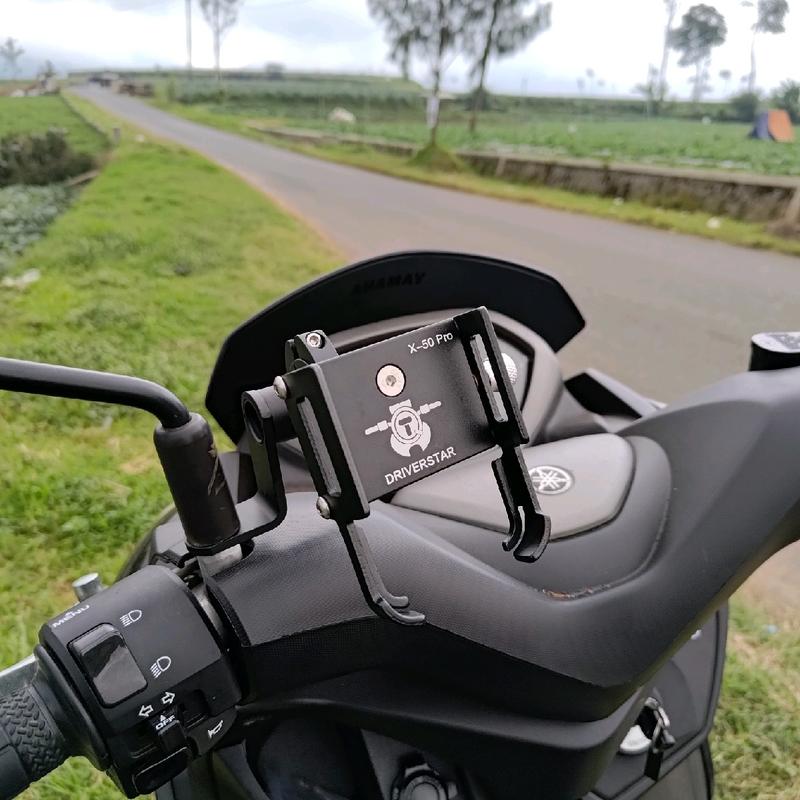 ( FULLSET ) Holder Motor MoTo Phoenix X-50 Pro Full Logam dengan Bracket Extention Spion Motor Phone Holders & Mounts 2