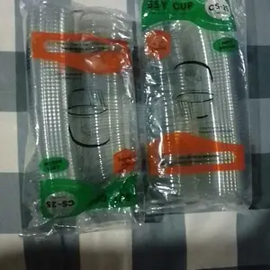 Cup Mika Pudding Agar Saos Jelly Tutup Sambung isi 50 Pcs - PET Food Grade - Plastik, 35 ml - 60 ml - 90 ml